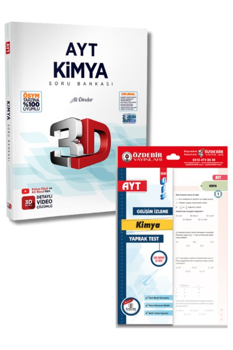 Özdebir ve 3D Yayınlarından AYT Kimya Soru Bankası ve Yaprak Test Seti