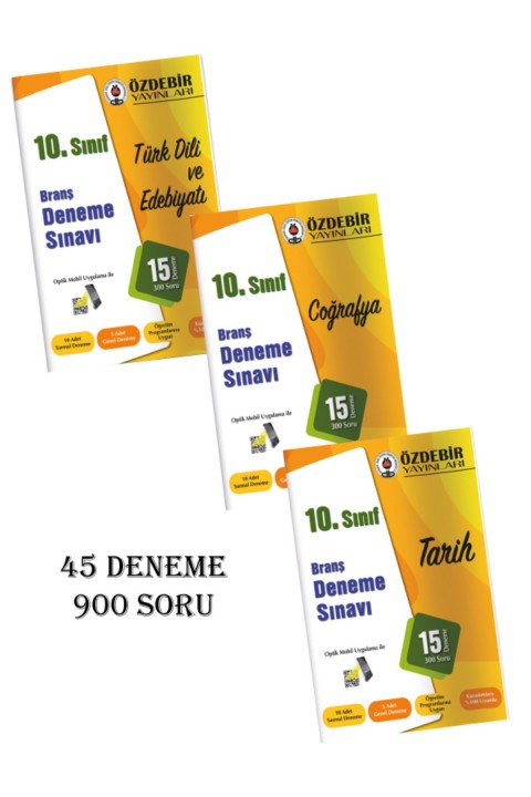 Özdebir Yayınları 10.Sınıf Sözel Branş Deneme Seti