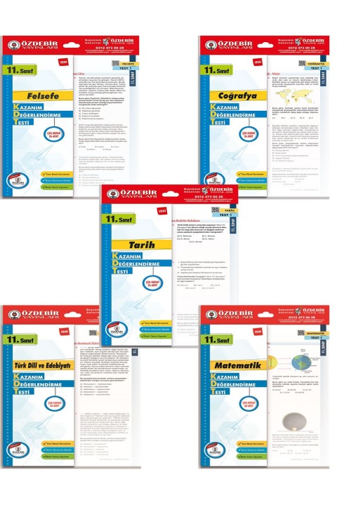 ÖZDEBİR YAYINLARI 11. SINIF YAPRAK TEST EŞİT AĞIRLIK (MATEMATİK, TARİH, EDEBİYAT, COĞRAFYA, FELSEFE)