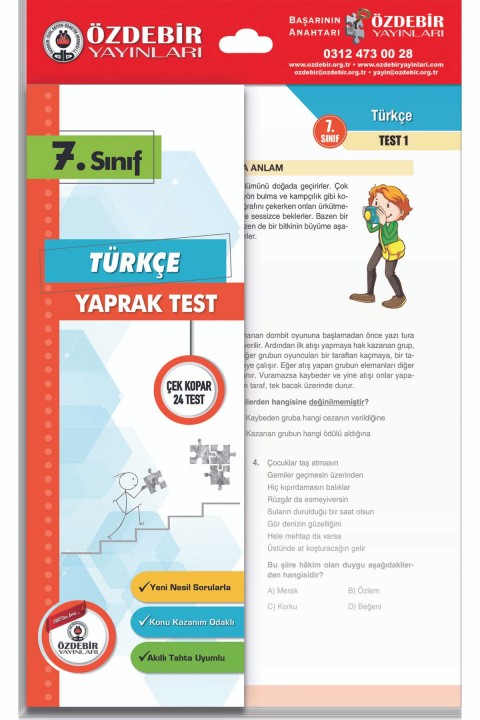 Özdebir Yayınları 7. Sınıf Yaprak Test Seti