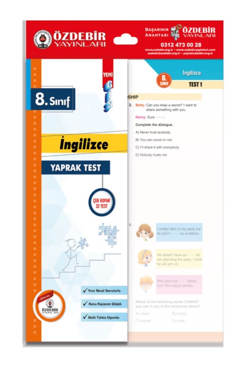 Özdebir Yayınları 8. Sınıf İngilizce Yaprak Test