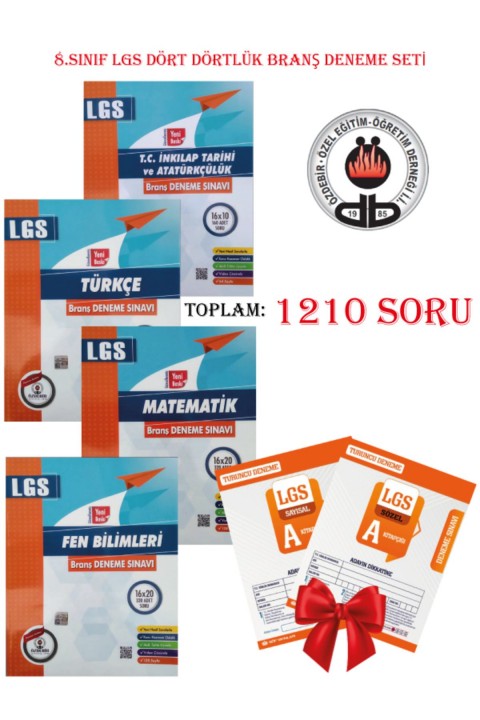 Özdebir Yayınları 8.Sınıf LGS Dört Dörtlük Branş Deneme Sınavı (HEDİYELİ)