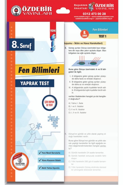 Özdebir Yayınları 8.Sınıf Yaprak Test Seti 6 Ders