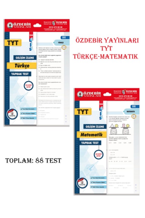 Özdebir Yayınları TYT Türkçe Matematik Yaprak Test Seti