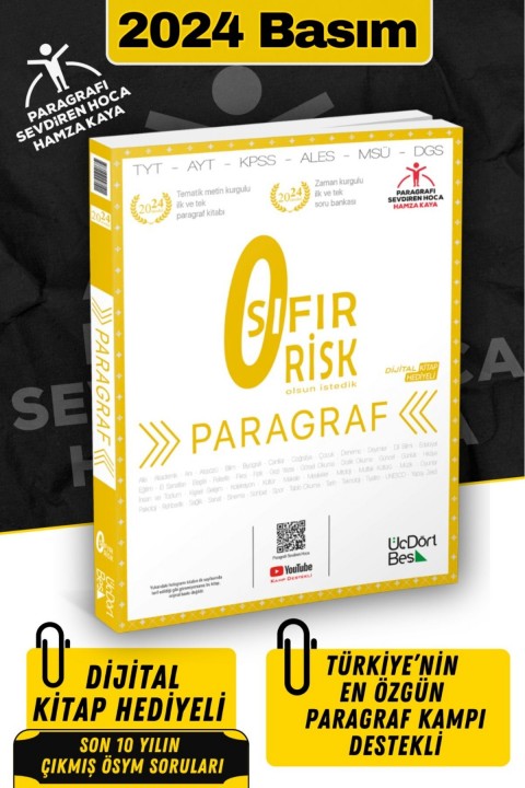 Paragraf Sıfır Risk 2024 Model Dijital Kitap + Kamp Destekli YKS, DGS, ALES, KPSS