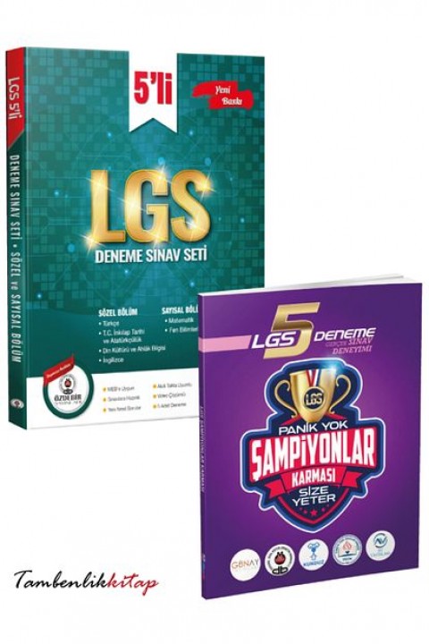 Şampiyonlar Karması ve Özdebir Yayınlarından 8.Sınıf LGS 5+5 Deneme Seti