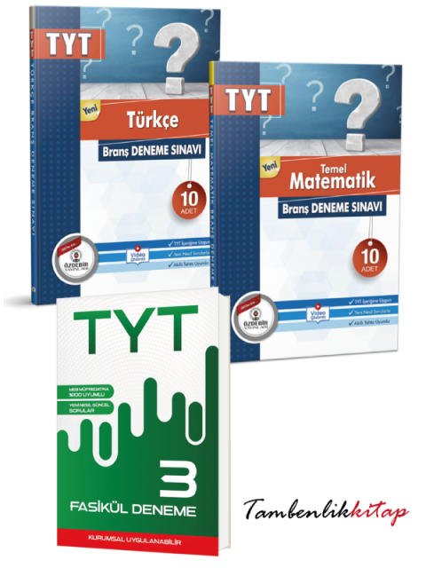 TYT Türkçe, Matematik Branş Deneme + 3 Genel Deneme Seti