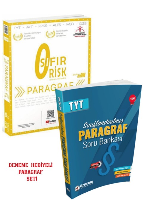 Üç Dört Beş Yayınları 2024 Model 0 Risk Paragraf Soru Bankası Altın Set