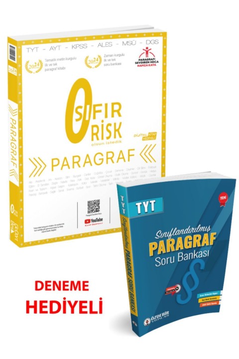 Üç Dört Beş Yayınları 2024 Model 0 Risk Paragraf Soru Bankası Altın Set