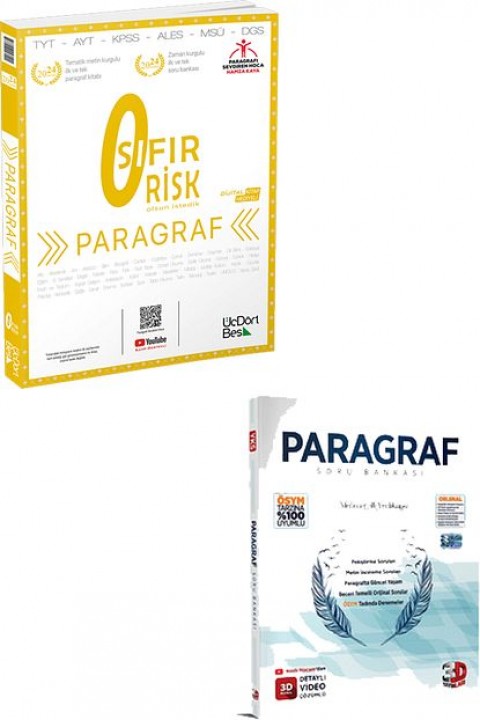 Üç Dört Beş Yayınları 2024 Paragraf Sıfır Risk - 3D 2023 Paragraf Soru Bankası