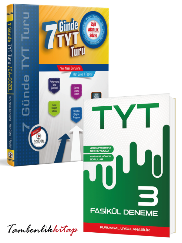 Yeni Nesil Sorularla Genel 3 Deneme ve 7 Günde E.A. Sözel TYT Turu Kitap Seti Yeni Nesil Sorularla Genel 3 Deneme ve 7 Günde E.A. Sözel TYT Turu Kitap Seti