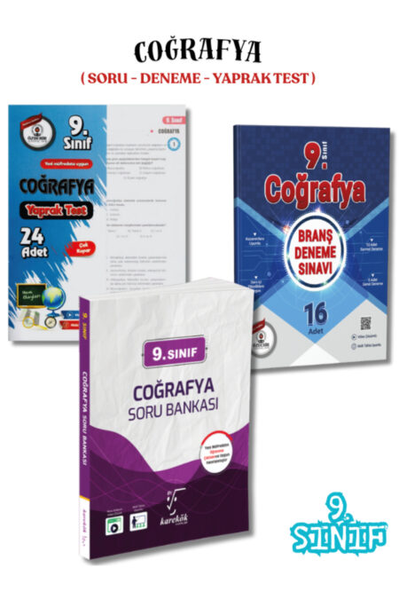 9.Sınıf Coğrafya 3'lü Soru Bankası,Deneme ve Yaprak Test Seti