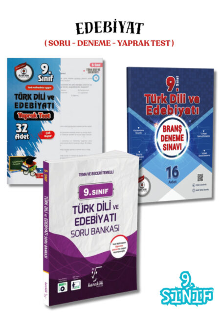 9.Sınıf Türk Dili ve Edebiyatı 3'lü Soru Bankası,Deneme ve Yaprak Test Seti