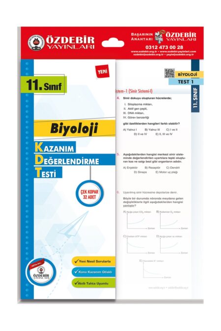 ÖZDEBİR YAYINLARI 11. SINIF BİYOLOJİ POŞET YAPRAK TEST