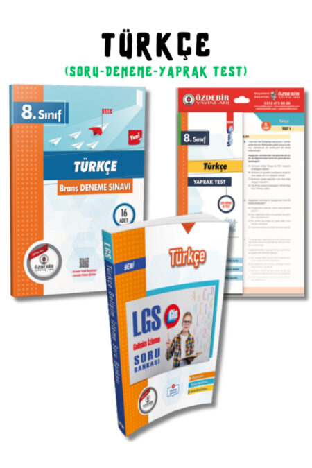 8.Sınıf LGS Türkçe 3'lü Soru Bankası,Deneme ve Yaprak Test Seti