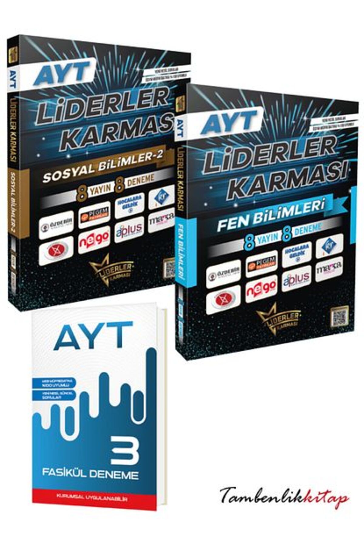 Liderler Karması AYT Sosyal Bilimler-2, Fen bilimleri Branş Deneme Seti +3 Fasikül Deneme - Görsel 2
