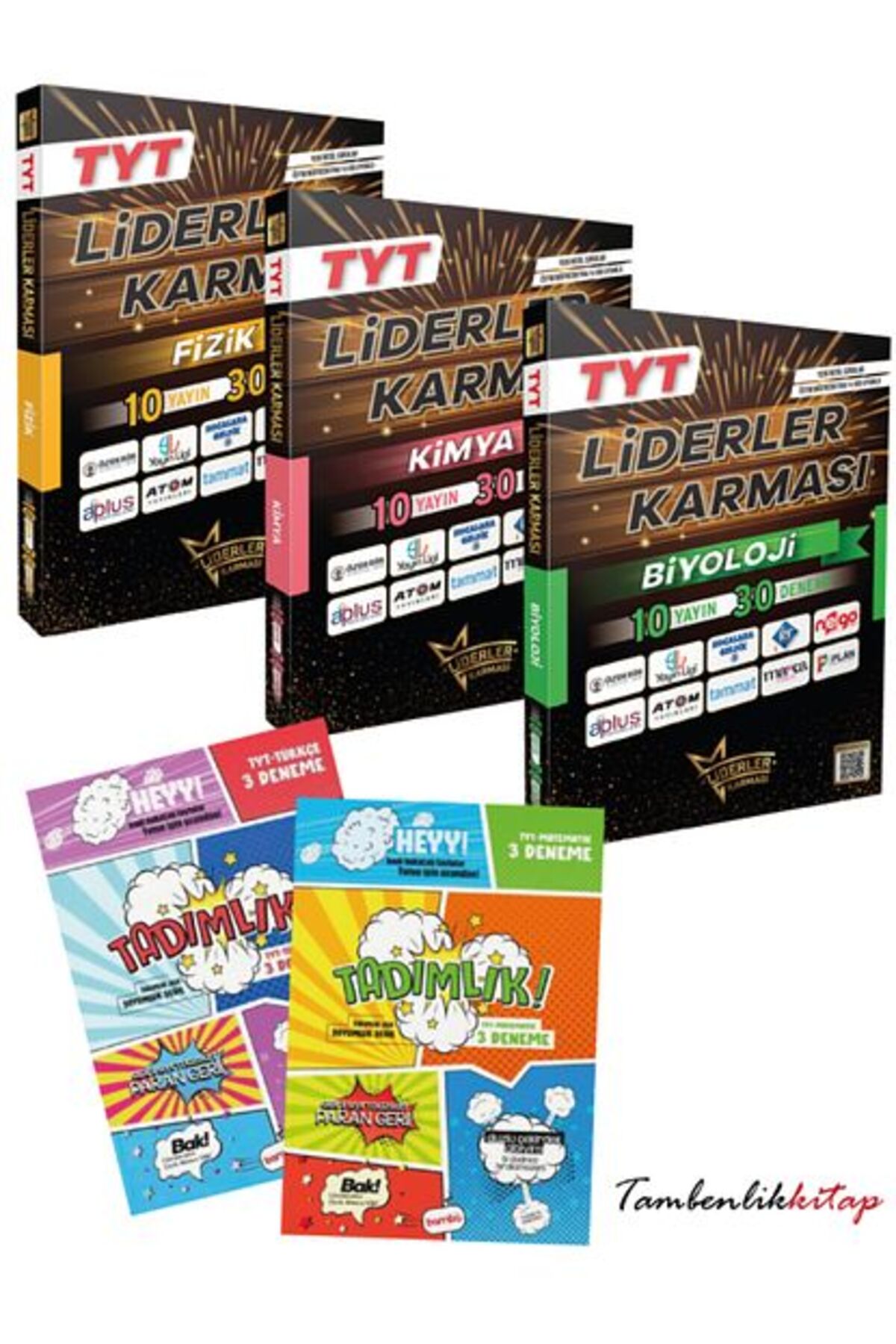 Liderler Karması TYT Fen Branş Deneme Seti (Fizik, Kimya, Biyoloji) +6 Türkçe, Matematik Deneme - Görsel 2