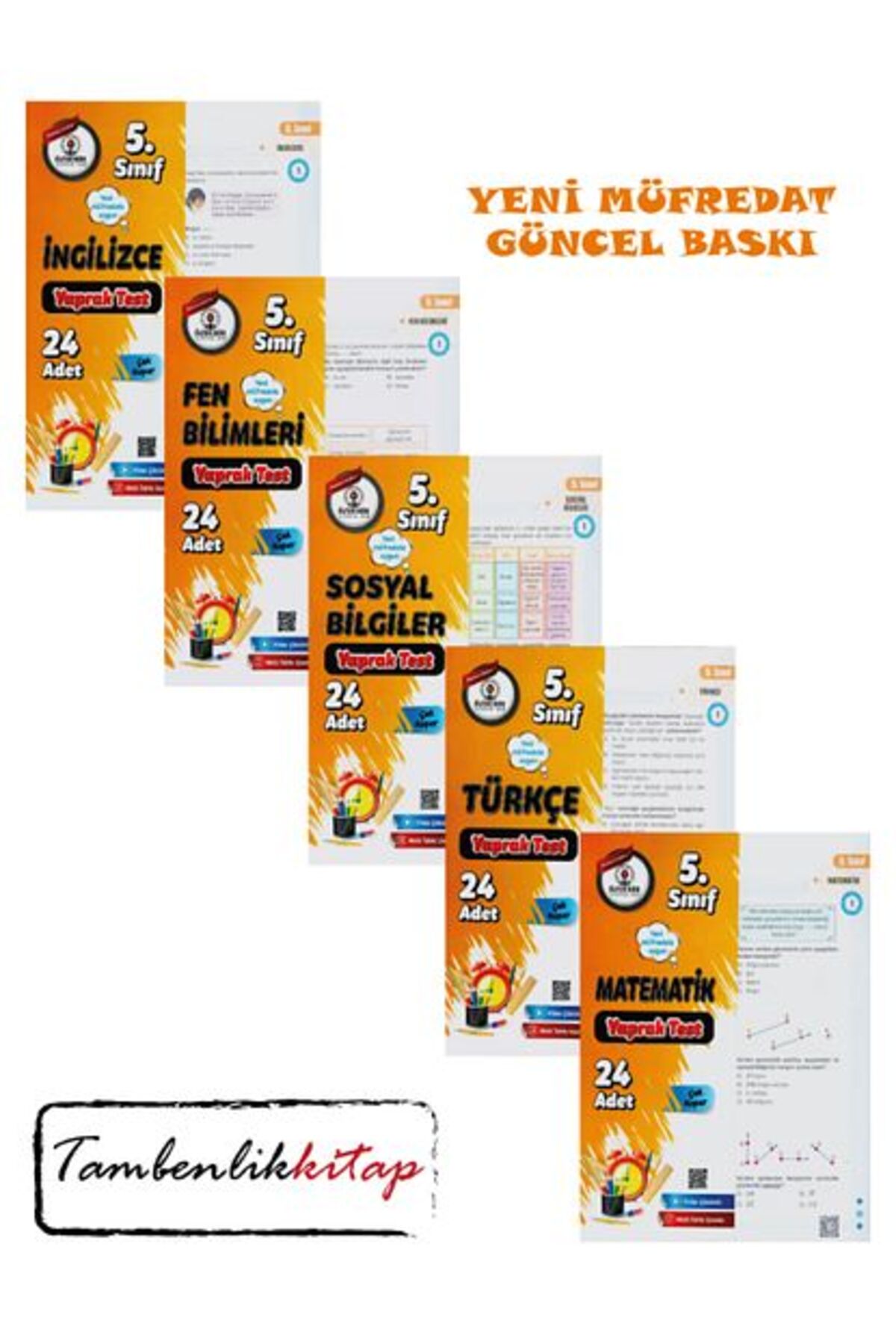 5.Sınıf Yeni Müfredat Tüm Dersler Yaprak Test Seti Güncel Baskı