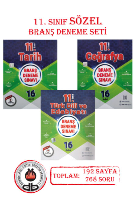 11.Sınıf Sözel Branş Deneme Seti (Tarih, Coğrafya, Edebiyat)