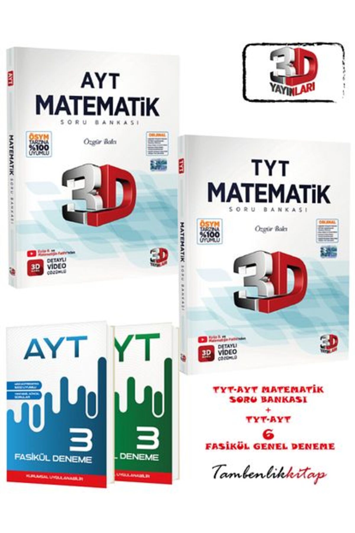 3D Yayınları TYT-AYT Matematik Soru Bankası + TYT-AYT 6 Fasikül - Görsel 2