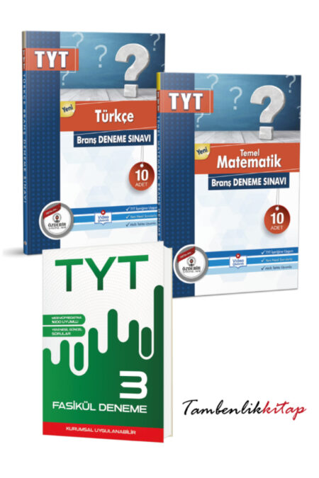 TYT Türkçe, Matematik Branş Deneme + 3 Genel Deneme Seti