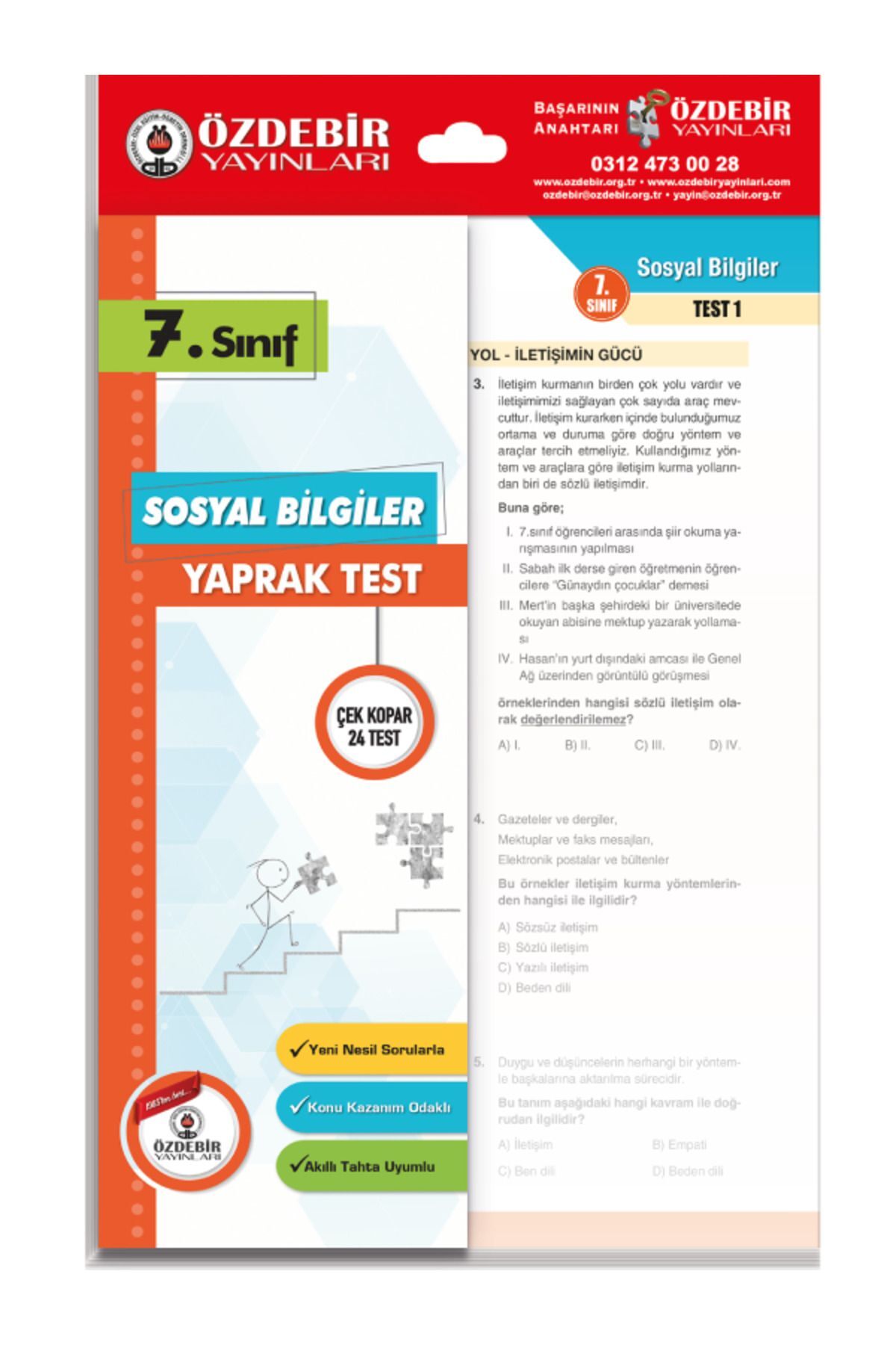 Özdebir Yayınları 7.Sınıf Yaprak Test Seti 6 Ders - Görsel 6