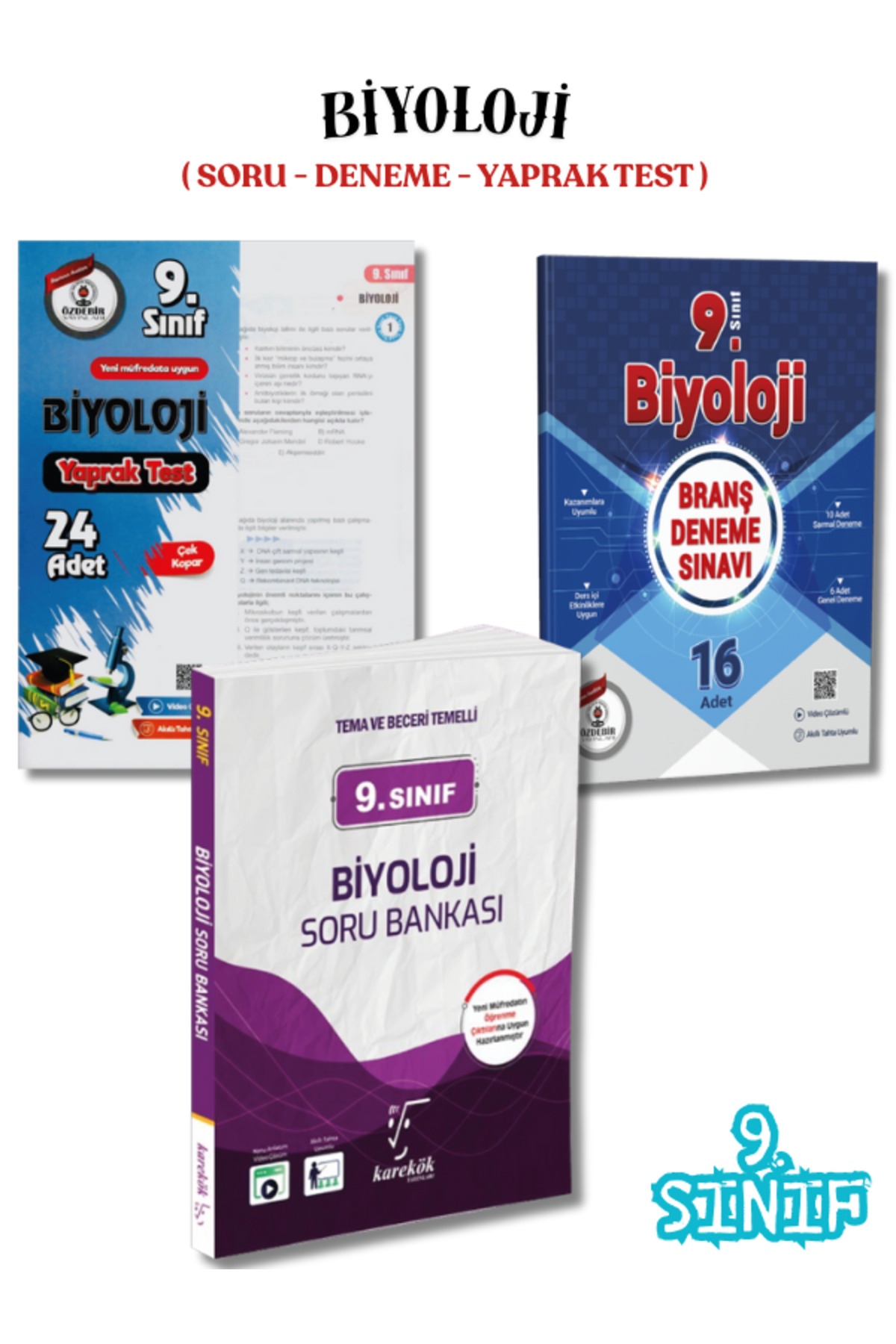 9.Sınıf Biyoloji 3'lü Soru Bankası,Deneme ve Yaprak Test Seti - Görsel 2