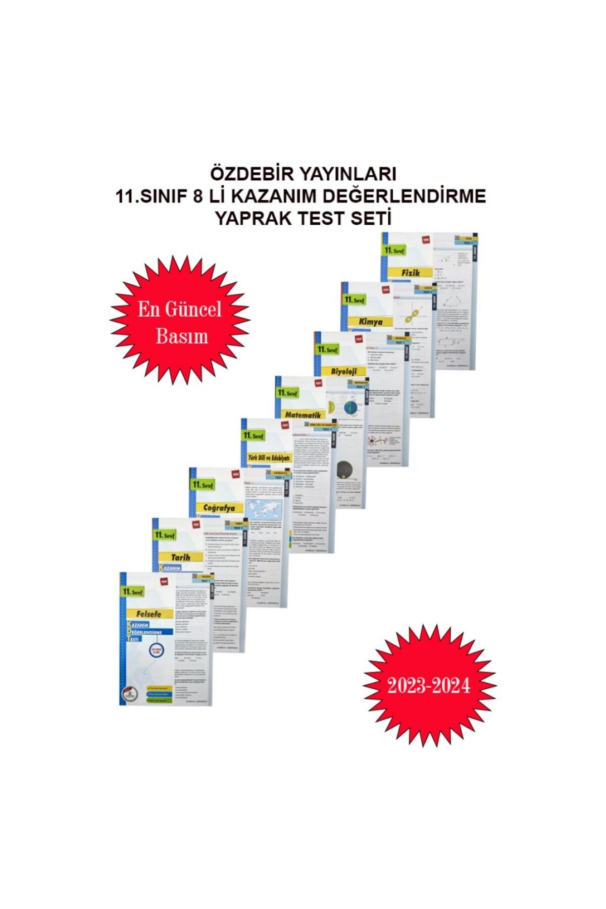 Özdebir Yayınları 11. sınıf 8'li Yaprak Test Seti