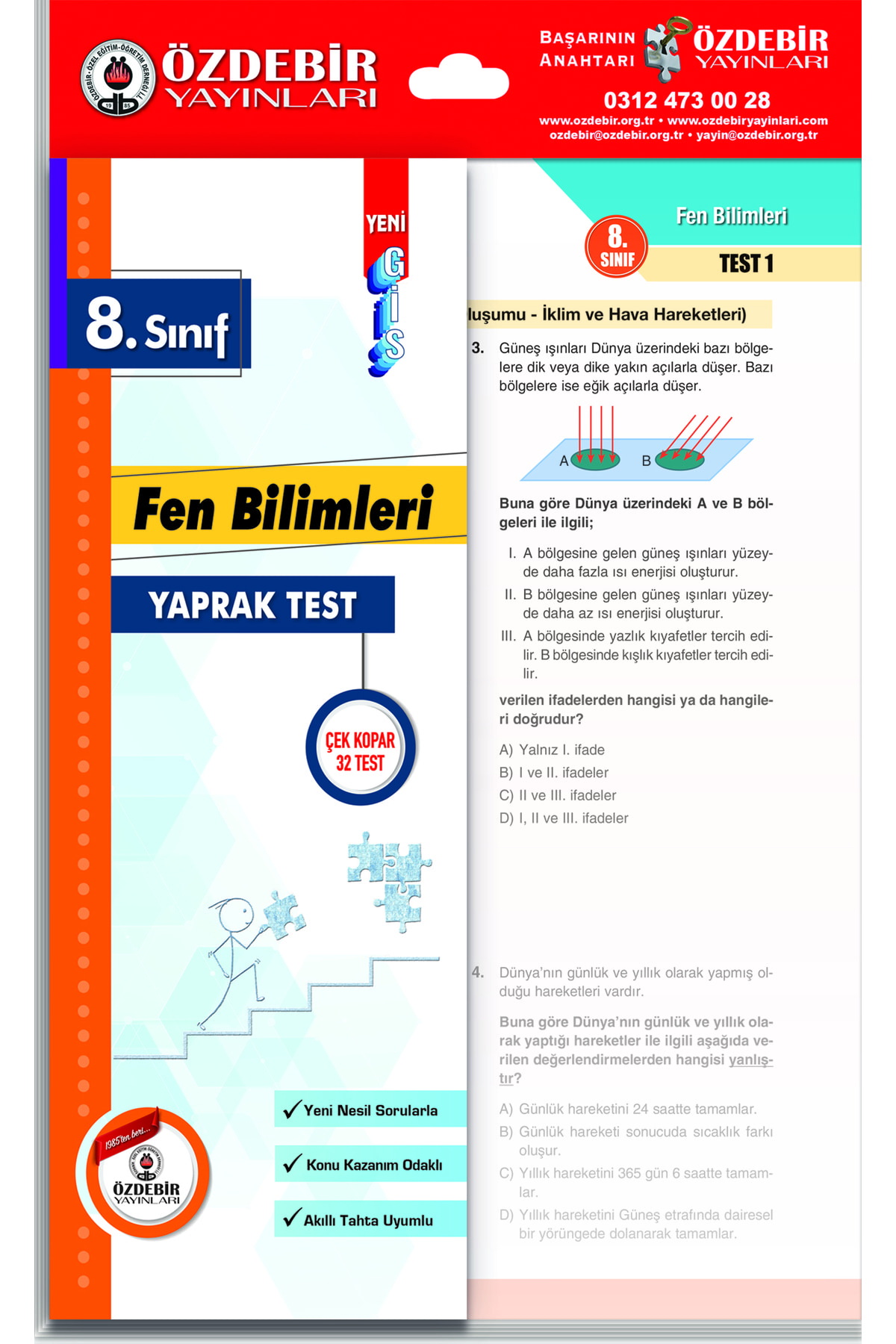 Özdebir Yayınları 8. Sınıf Fen Bilgisi Yaprak Test - Görsel 3