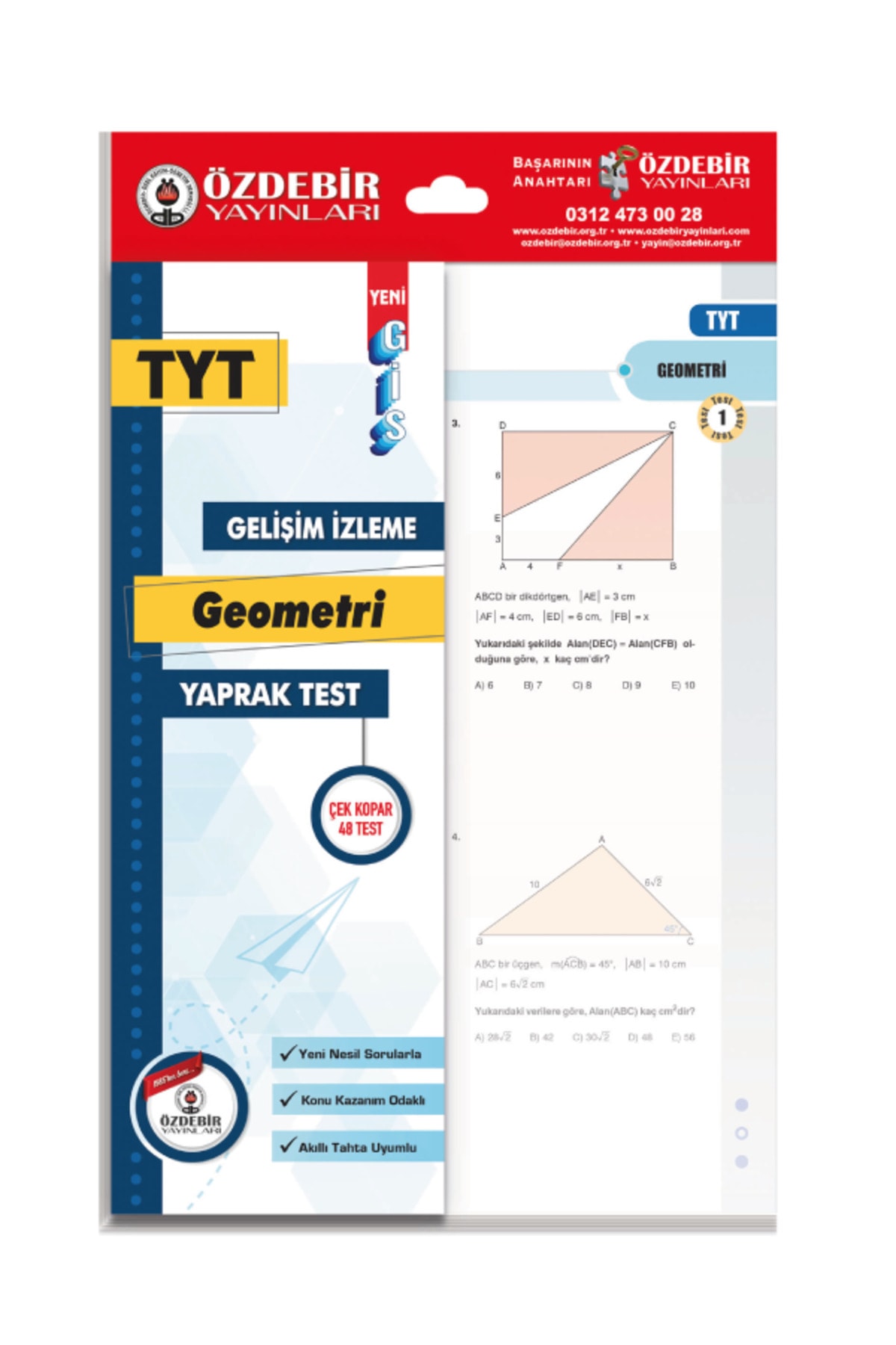 ÖZDEBİR YAYINLARI TYT YAPRAK TEST SAYISAL SET (MATEMATİK, GEOMETRİ, TÜRKÇE, FİZİK, KİMYA, BİYOLOJİ) - Görsel 4