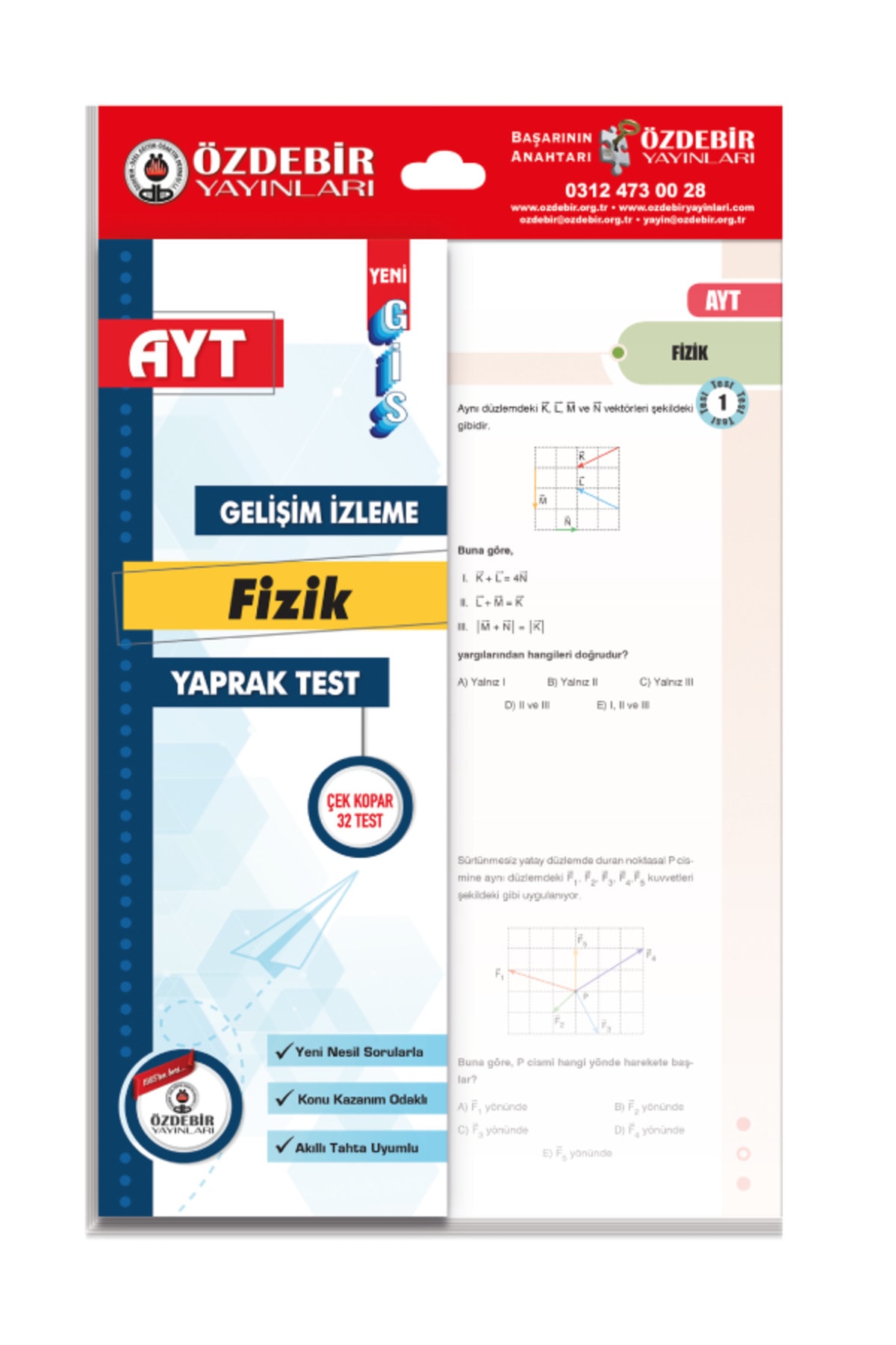 ÖZDEBİR YAYINLARI AYT YAPRAK TEST SAYISAL SET (MATEMATİK, GEOMETRİ, FİZİK, KİMYA, BİYOLOJİ) - Görsel 4