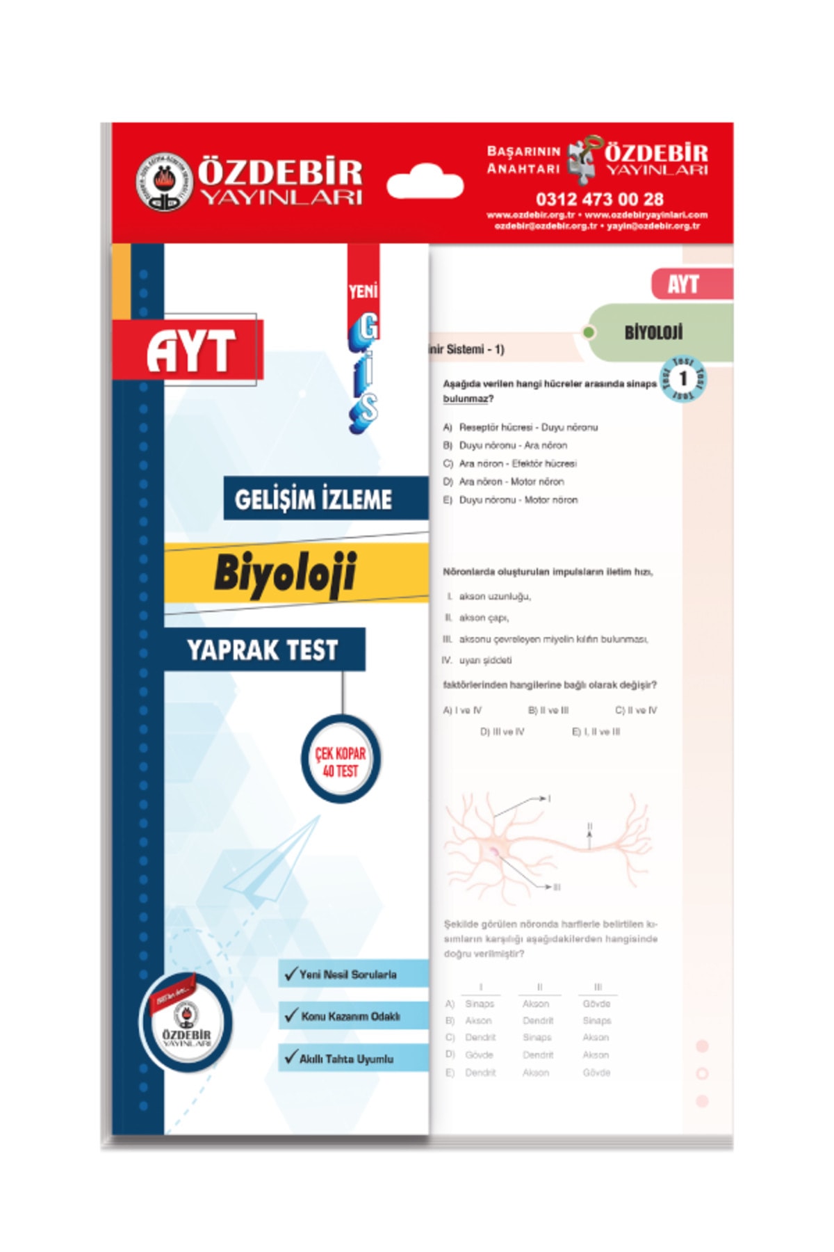 ÖZDEBİR YAYINLARI AYT YAPRAK TEST SAYISAL SET (MATEMATİK, GEOMETRİ, FİZİK, KİMYA, BİYOLOJİ) - Görsel 6