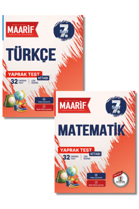 7.Sınıf Türkçe, Matematik Yaprak Test Seti (Maarif Modeli'ne Göre Hazırlanmıştır)