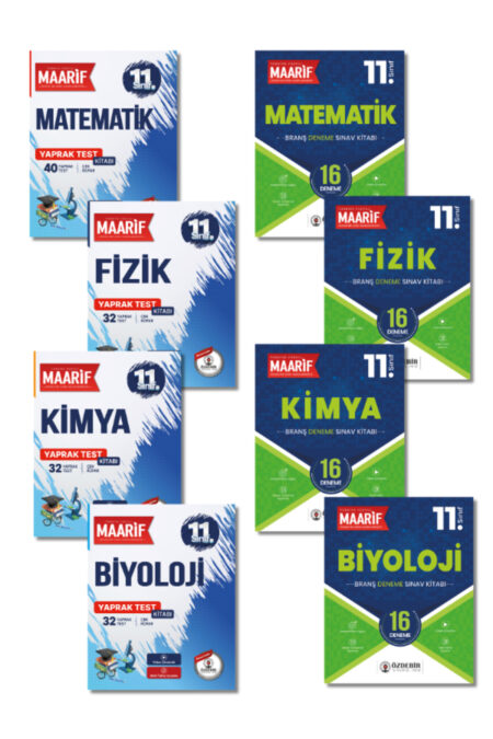 11.Sınıf Sayısal Branş Deneme ve Yaprak Test Seti Matematik,Fizik,Kimya,Biyoloji (Maarif Modeli'ne Göre Hazırlanmıştır)