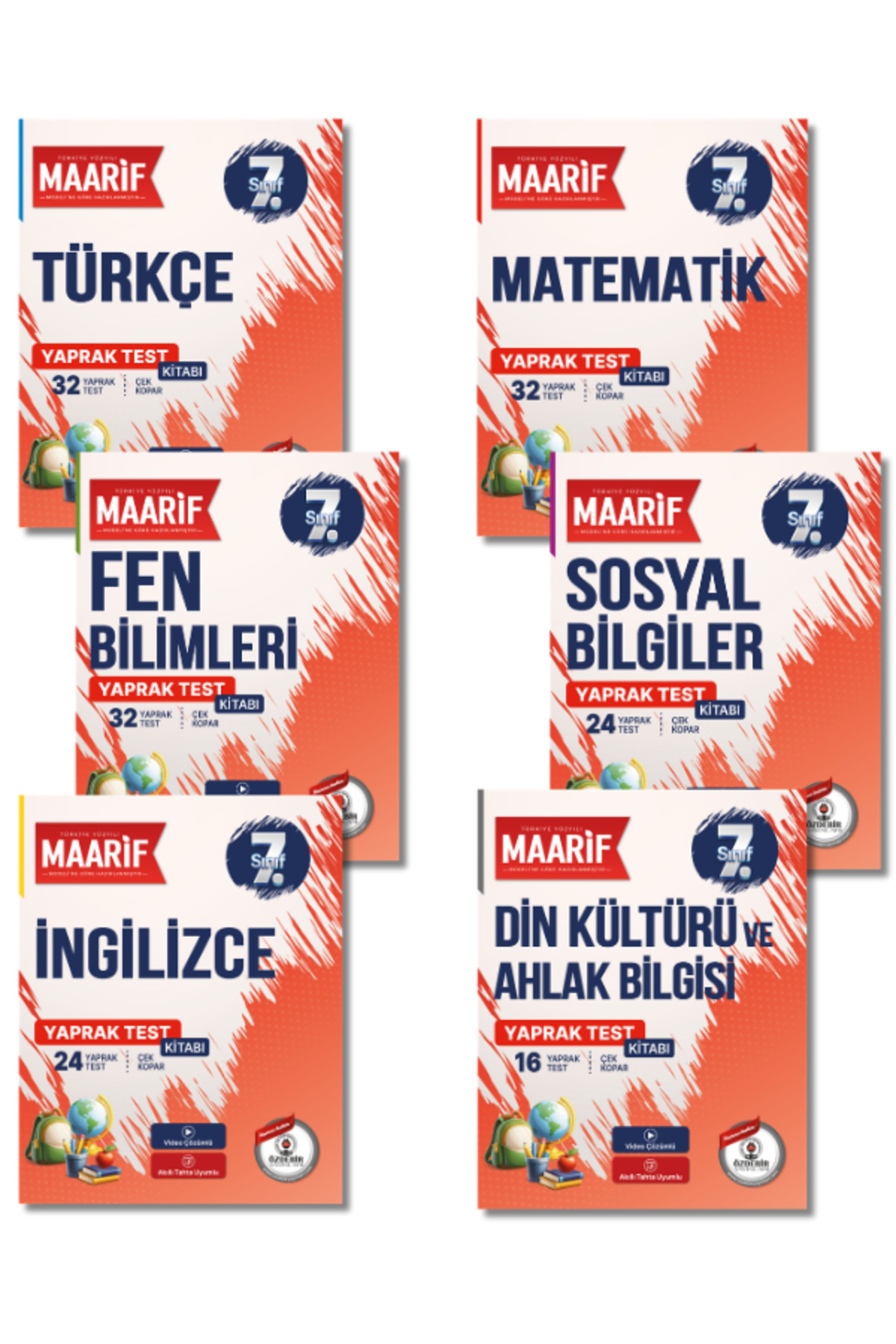 7.Sınıf Tüm Dersler Yaprak Test Seti (Maarif Modeli'ne Göre Hazırlanmıştır)