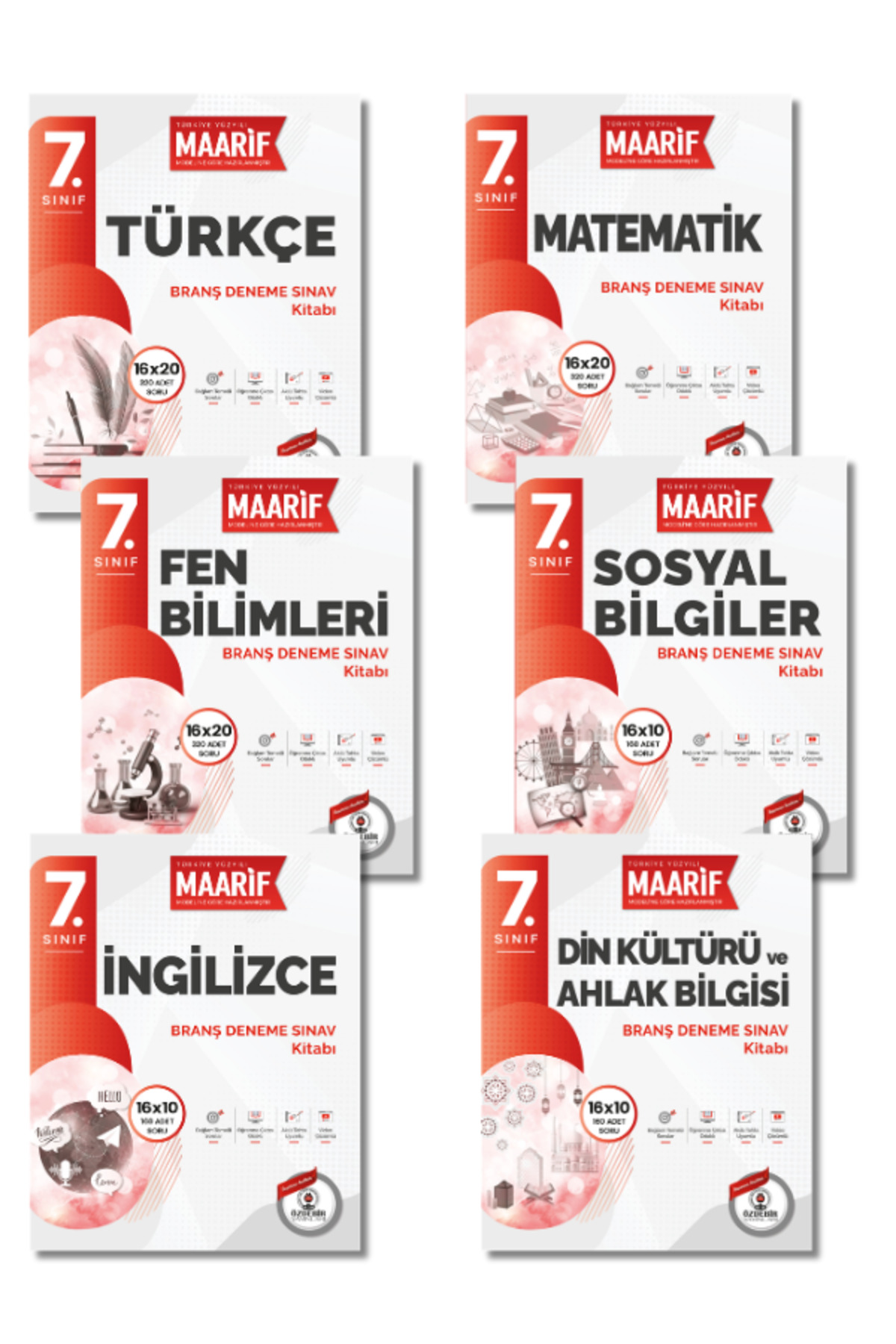 7.Sınıf Tüm Dersler Branş Deneme Seti (Maarif Modeli'ne Göre Hazırlanmıştır)