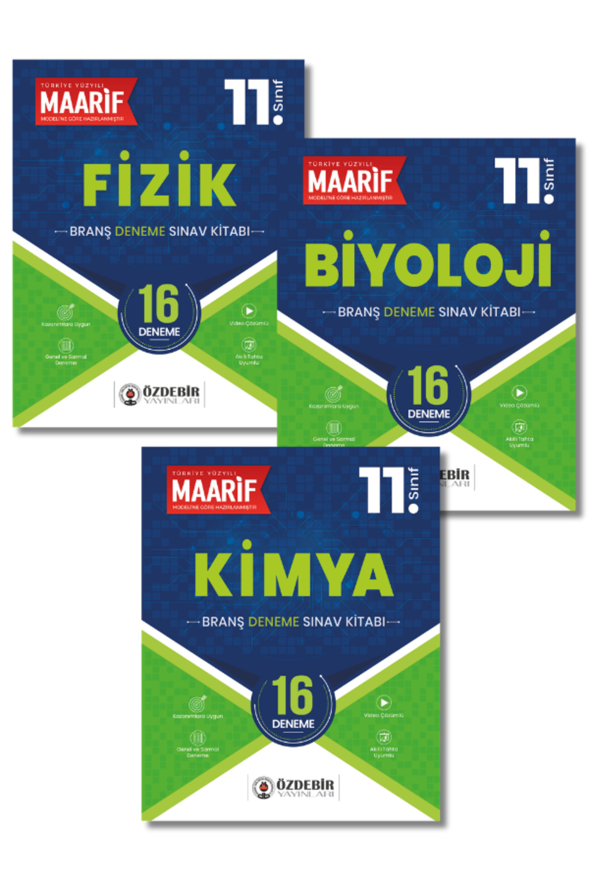 11.Sınıf Fen Bilimleri Branş Deneme Fizik,Kimya,Biyoloji (Maarif Modeli'ne Göre Hazırlanmıştır)