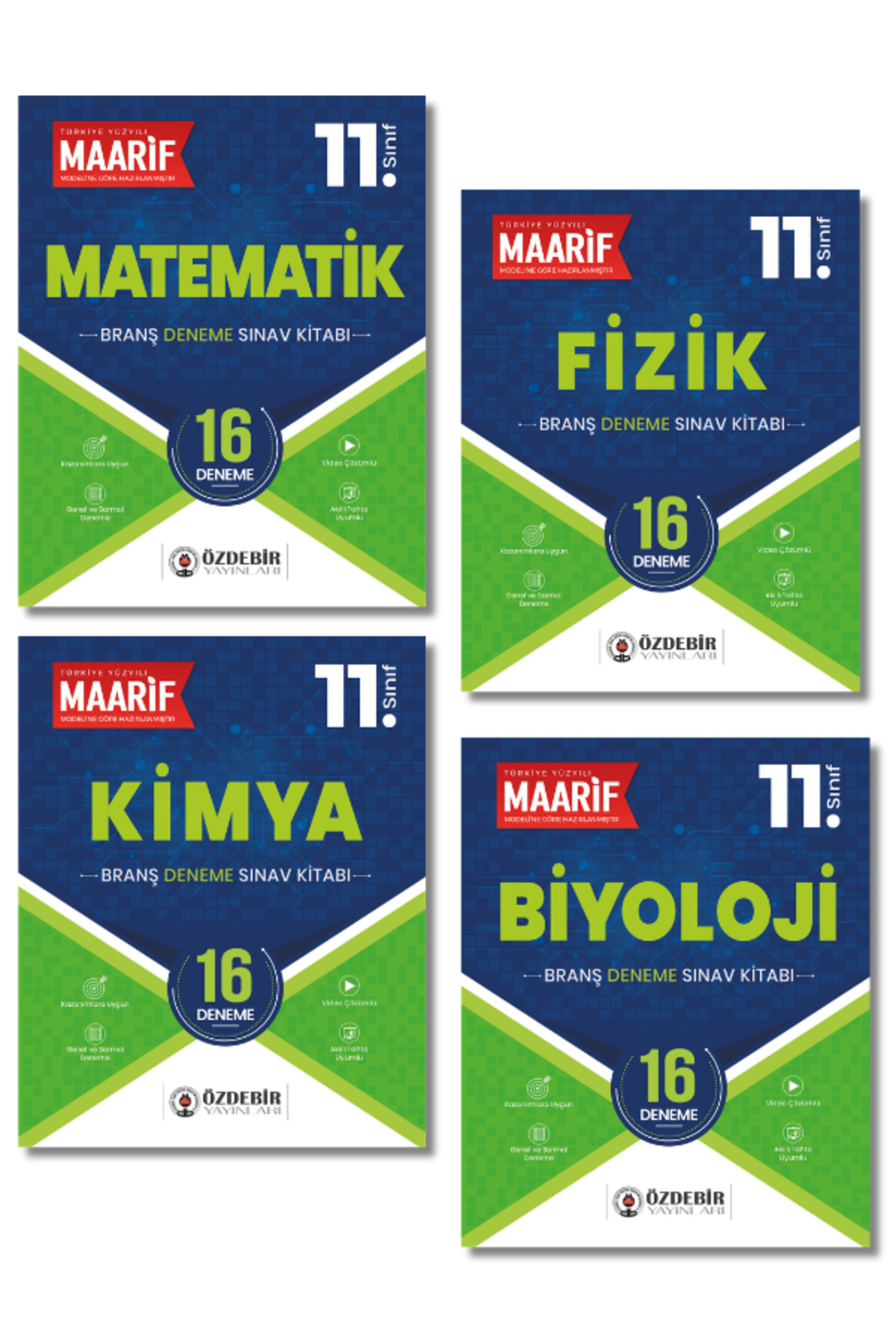 11.Sınıf Sayısal Branş Deneme Matematik,Fizik,Kimya,Biyoloji (Maarif Modeli'ne Göre Hazırlanmıştır)