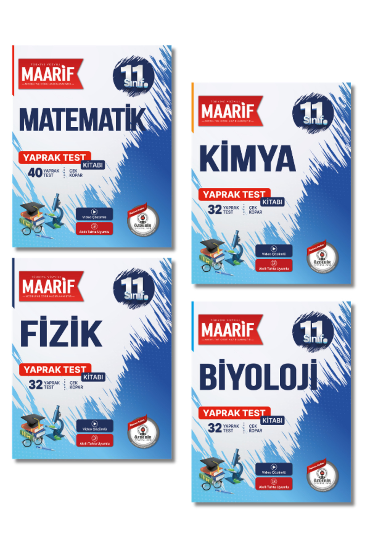 11.Sınıf Sayısal Yaprak Test Matematik,Fizik,Kimya,Biyoloji (Maarif Modeli'ne Göre Hazırlanmıştır)