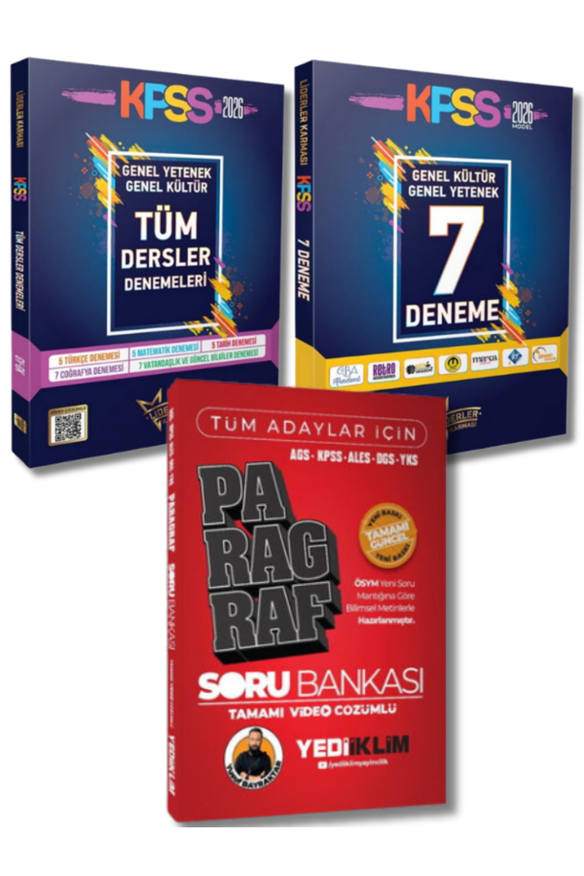 Paragraf Soru Bankası ve KPSS Genel Yetenek Genel Kültür Tüm Dersler Deneme Seti Liderler Karması