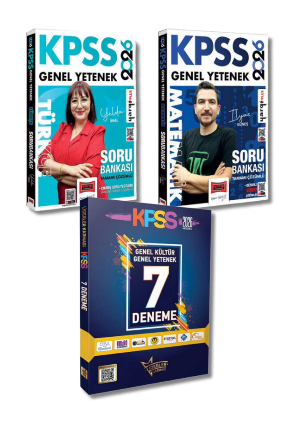 KPSS Genel Yetenek Türkçe Matematik Tamamı Çözümlü Soru Bankası ve 7 Deneme Sınavı Liderler Karması
