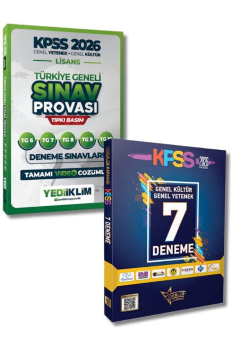Yediiklim Yayınları KPSS Genel Yetenek Genel Kültür Tamamı Video Çözümlü 12 Sınav Provası