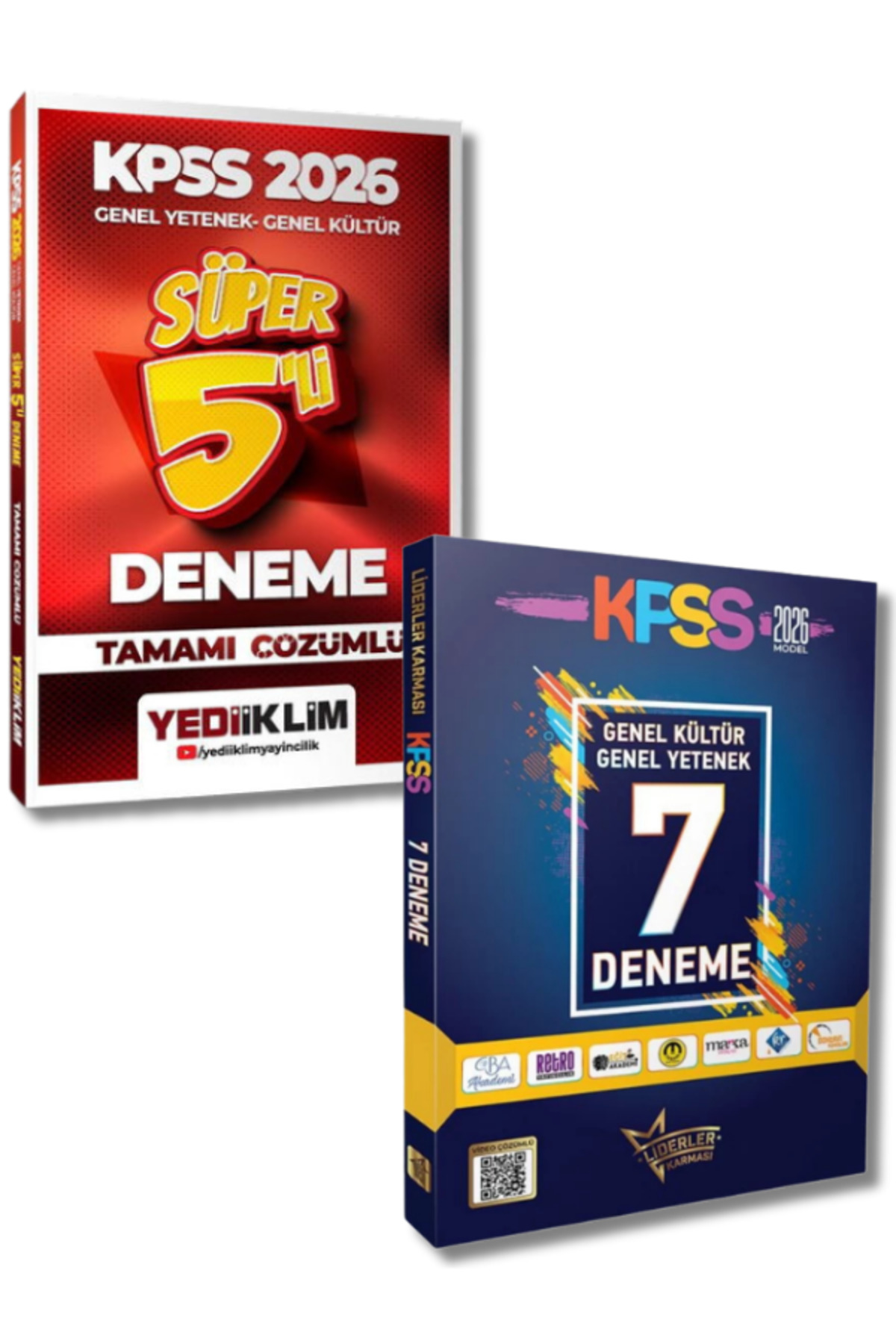 Liderler Karması ve Yediiklim Yayınları'ndan KPSS Genel Yetenek Genel Kültür Tamamı Çözümlü Süper 12 Deneme