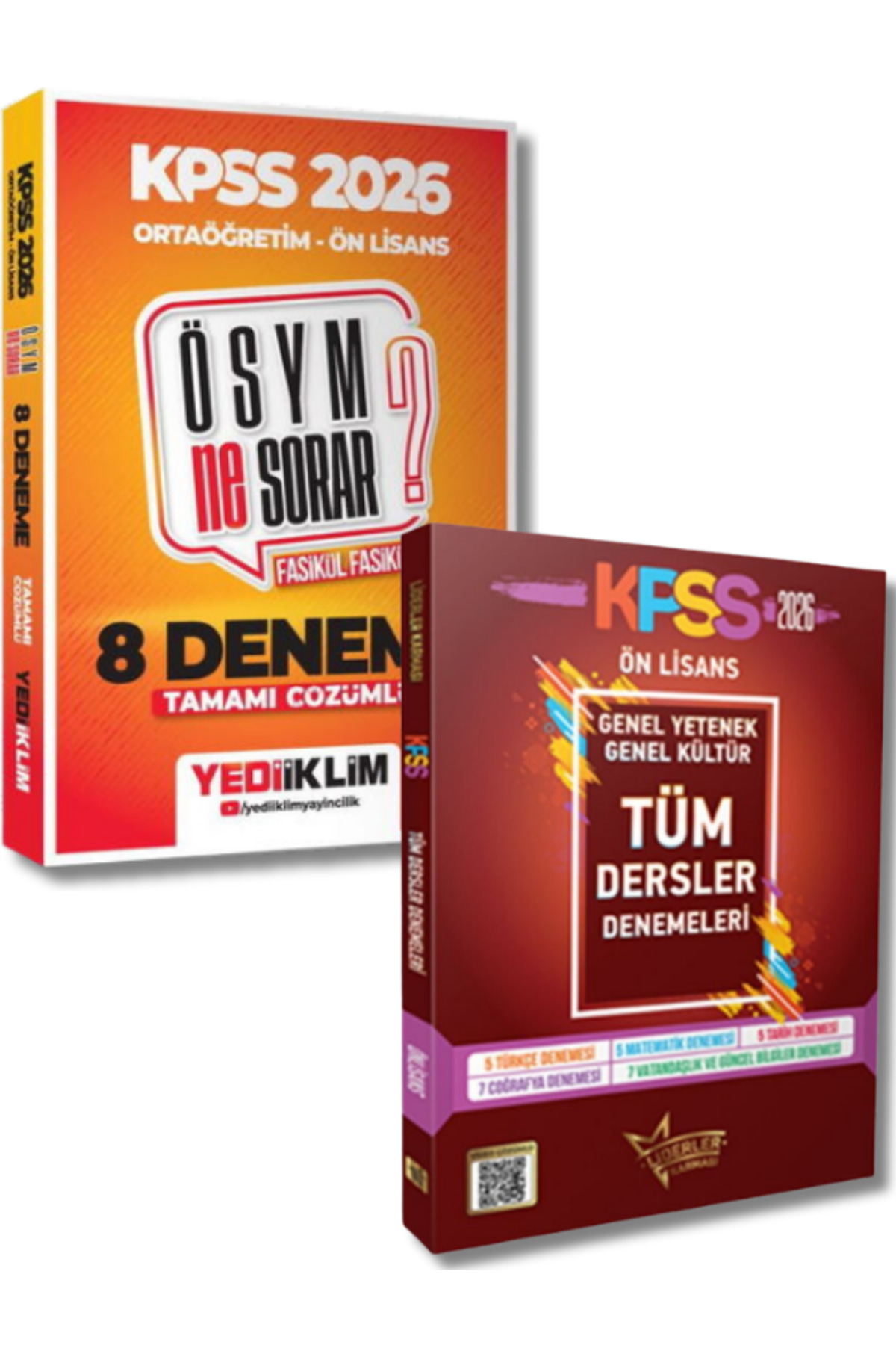Liderler Karması KPSS Lise Ön lisans 29 Branş Deneme ve Tamamı Çözümlü Fasikül Fasikül 8 Deneme