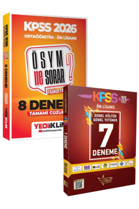 Yediiklim Yayınları KPSS Ön Lisans ÖSYM Ne Sorar 15'li Deneme Seti