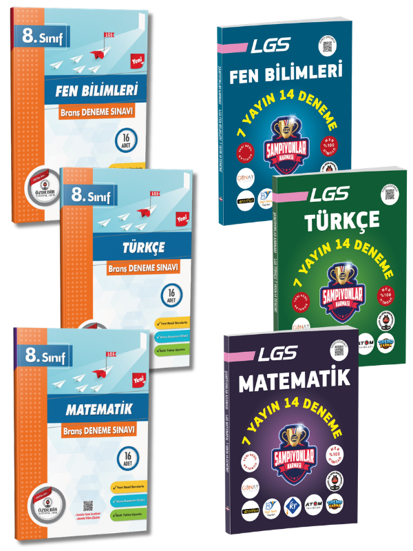 8.Sınıf LGS Türkçe, Matematik, Fen Branş Deneme Seti Özdebir Yayınları