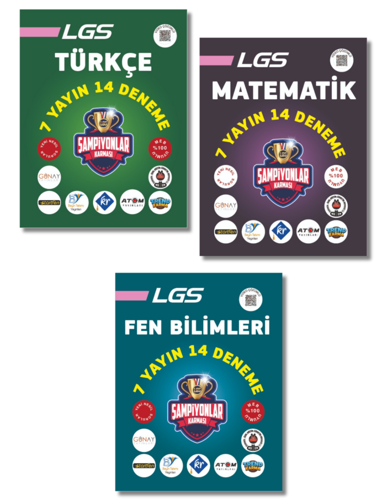 8.Sınıf LGS Türkçe, Matematik, Fen Bilimleri Branş Deneme Seti