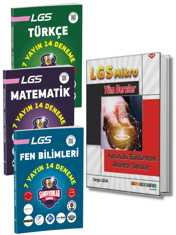 8.Sınıf LGS Türkçe, Matematik, Fen Bilimleri Branş Deneme Seti ve Tüm Dersler Mikro Soru Bankası